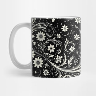 Black and White Floral Mug